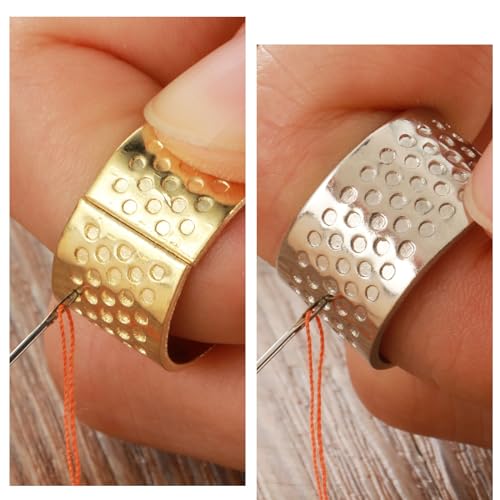 Miniatura 6 de Comnico 2 Dedales De Costura, Ajustables, Duraderos, Protectores De Dedos, Dedal, Almohadillas Para Dedos, Herramientas De Costura, Accesorios De Manualidades Para Tejer, 562422 1 Pwavdzuig
