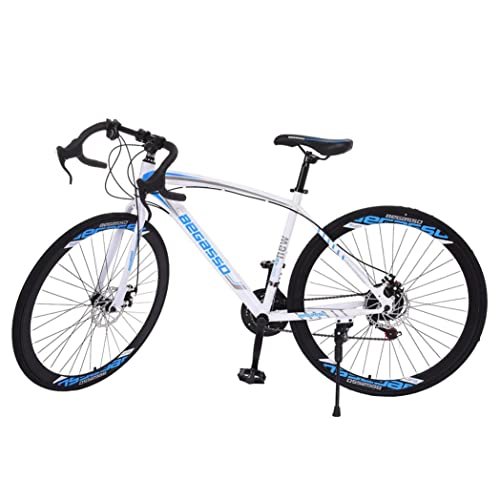 26" 21 Speed Road Bike With Double Suspension/Shimanos Derailleur/Mtb,High Carbon Steel Bicicleta For Man Women Treked Mountain Bicycles For Adults (White, One Size) #TOP18