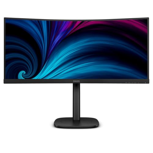 Image of Philips 34B2U3600C - 34 Inch WQHD Curved Monitor, Height Adjustable, Speaker (3440 x 1440, 120 Hz, 1 x HDMI 2.0, 1x DP 1.2, 1x USB-C (90W PD), USB Hub, RJ45) Black