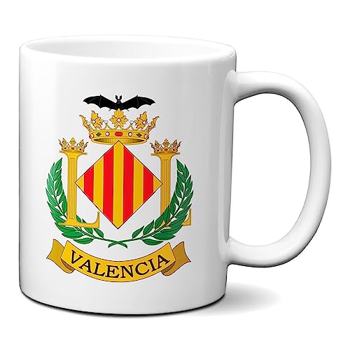 Planetacase Taza Valencia Escudo Ciudades pueblos Ceramica 330 ML