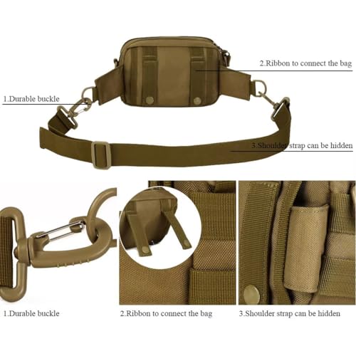 Sac messager polyvalent Tan WLXW multi-position Molle - 5