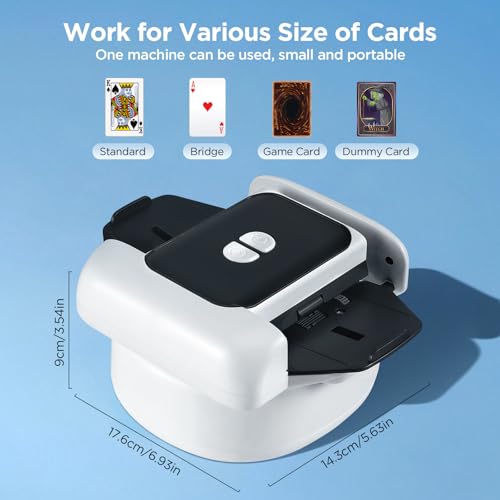 Automatischer Kartenmischer, Kartenmischmaschine Elektrische mit Auto & Manueller Modus, 1-2 Decks, 2000mAh Wiederaufladbarer, Geräuscharm, Schnelles Mischen für UNO, Poker, Texas Hold Em, Blackjack