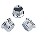 OVSAL 3PCS Electric Bass Guitar Metal Knobs Flat-top Hat-Shaped Volume Tone Control Knobs with Set Screw 6mm Hole Compatible with Fender Strat Telecaster Les Paul Electric Guitars or Basses（Chrome）
