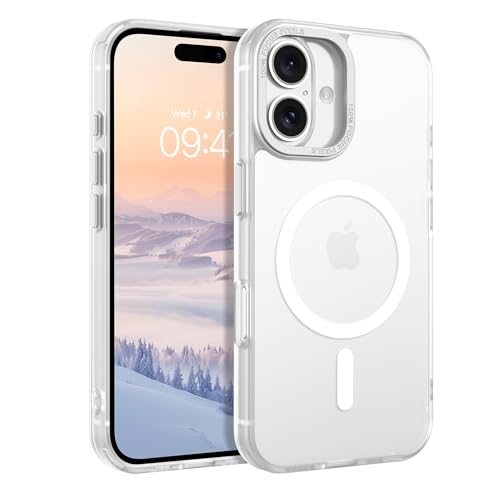 Image of YINLAI for iPhone 16 Case 6.1-inch,Magnetic Compatible with MagSafe, Slim Matte Anti-Fingerprint, Shockproof Full Body Military Grade Protection for iPhone 16 Cover, Clear