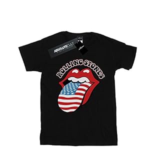 Absolute Cult Rolling Stones Fille American Flag T-Shirt Noir 7-8 Years – Image 2