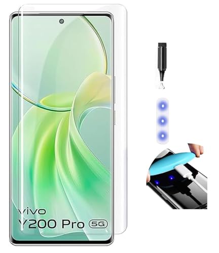 Image of Diruite UV Premium Privacy Tempered Glass Screen Protector Guard Compatible for Vivo Y200 Pro 5G (6.78 Inch, Pack of 1) Full Edge to Edge Coverage Anti-Spy /Anti-Peeping 9H Hardness