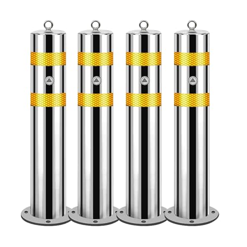 Poteaux de sécurité en acier inoxydable pour allées, barrière amovible haute résistance jaune