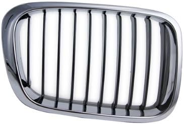 CarPartsDepot Front Grille Passenger Right Side Grill Chrome Frame Black Insert Compatible With BMW 2001-2003 325Ci 330Ci & 2000 323Ci 330Ci BM1200163 51138208684