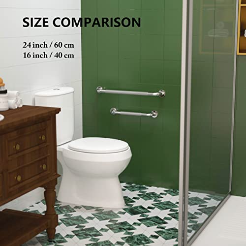 2 Pack 24 Inch Anti Slip Shower Grab Bar 1.25" Diameter,Munzong Stainless Steel Bathroom Grab Bar,Knurled Bathroom Balance Bar,Safety Handrail Support,Handicap Injury Elderly Senior Assist Bath Handle #TOP5