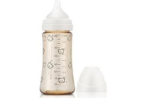 grosmimi BPA-free PPSU Baby Bottle (10oz Bear_White)