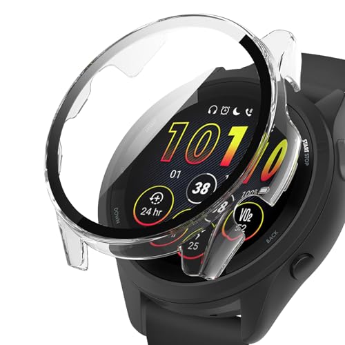 Image of Case Compatible with Garmin Forerunner 265, Hard PC Case with Tempered Glass Screen Protector, All-Round Protection, Scratch-Resistant and Shock-Absorbing Protective Case for Garmin Forerunner