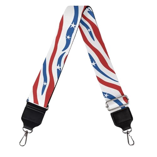 Image of Talayituse American Flag Zebra Stripe Print Shoulder Strap Wide Purse Bag Strap Adjustable Replacement Belt Luggage Crossbody Shoulder Bag Strap for Women Girls
