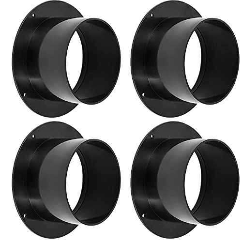 4Inch Duct Connector Kit, Abs Straight Plastic Pipe Connector, Pipe Flange For Heating Cooling Ventilation Hvac System, Black, 4Pcs #TOP8