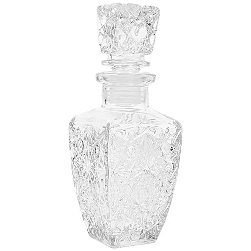 ARTSEWPLY Transparent Thickened Glass Liquor Dispenser Creative Wine Container Whiskey Decanter for Red and White Wine Storage Enhancing Aroma and Taste