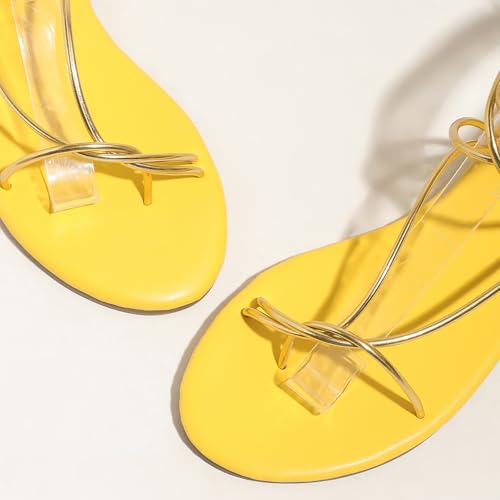 BOEGBNWWomen'S Strappy Gladiator Flat flip flops Lace Up Casual Summer Outdoor Comfortable Beach Walking Thong Flat Sandals3