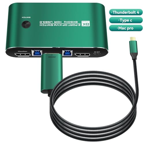 Image of Displayport Kvm Switch 1 Monitors 2 Computers 1440P 240hz kvm Switch 1 Monitors 2 Computers displayport 240hz displayport kvm 1440p 120hz 144hz 165hz 175hz 240hz
