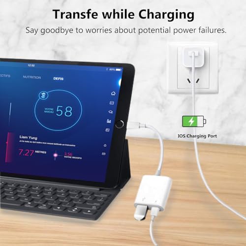 image for Cirafon Lightning to USB Camera Adapter with Charging Port for iPhone 