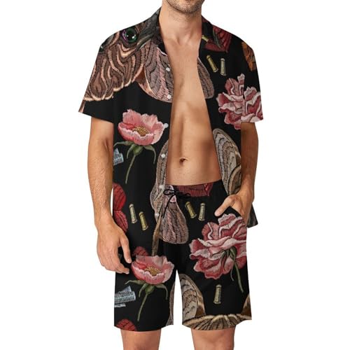 Chemise hawaïenne hommes ensemble short pantalon plage ete chien colore S