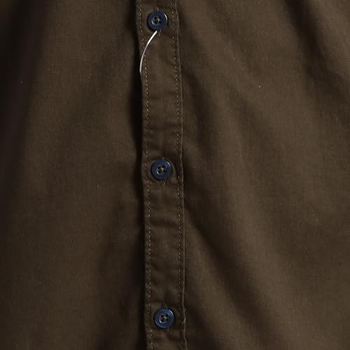 Image of Parx Men's Pure Cotton Solid Pattern Slim Fit Semi Cutaway Collar Full Sleeve Casual Shirt