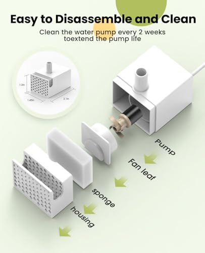 Image of oneisall Replacement Pump for PWF-002, Ultra Quiet Water Pump with 4.9 ft Power Cable