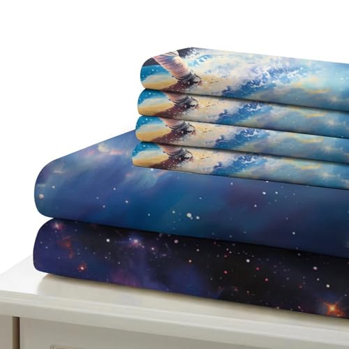Housse de couette astronaute 3D parure de lit spatiale 140x200 cm - 7