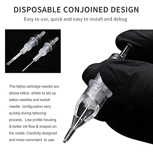 Tattoo Needles Cartridge - Combofix 40Pcs Assorted Disposable Tattoo Cartridge Needles Round Shader Mix 3RS 5RS 7RS 9RS for Tattoo Machine Tattoo Kits Tattoo Supplies