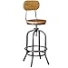 JHBY-chair Tabouret Haut en Bronze avec Cadre en Fer forgé, Fauteuil à Hauteur réglable, siège en Bois Massif (pin), Chaise Vintage Industrielle Faite Main, idéal pour Bars, cafés, Desserts, Maison