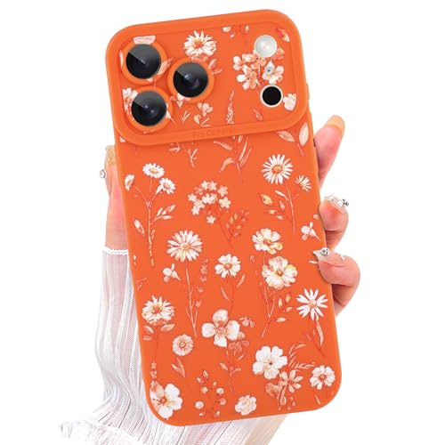 Image of ZIYE for iPhone 17 Pro Max Case Orange Flower Pattern Phone Case