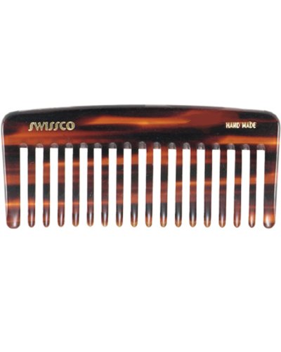 Wide Tooth Comb by Swissco | Detangling Comb for Curly Hair | Perm Hair Combs for Women and Men | Wide Tooth Comb for Wet Hair | 4” Purse Comb,Brown