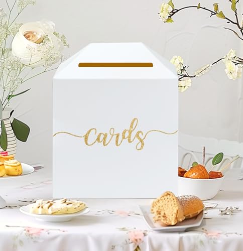 Image of SietDESEO White House Card Box for Party Diy White Money Box Gift Cards Box Holder for Birthday Wedding Baby Shower Bridal Shower Raffle Box