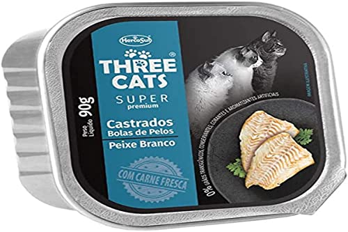 Fabricante Three Cats - Pate Super Premium - Castrado/Bola De Pelos - 90G