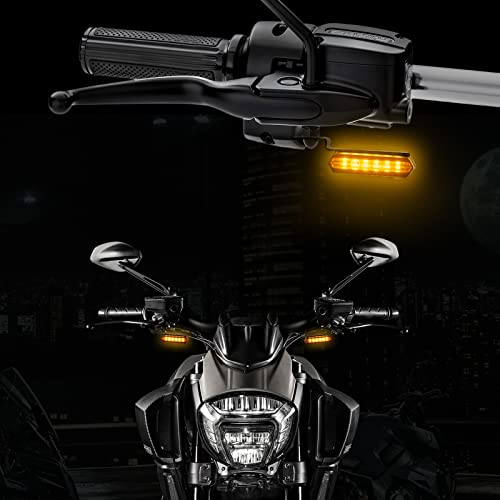 Jymaoyi Handlebar Led Turn Signals Mini Motorcycle Blinkers Front Running Light Universal Compatible With Harley Sportster Dyna Honda Shadow Kawasaki Vulcan Yamaha V-Star Road Star #TOP5