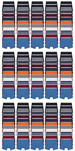 BILLIONHATS 180 Pack of Mens Boxer Briefs Wholesale, Colorful Cotton Mens Underwear in Bulk, Donating For Homeless Shelters