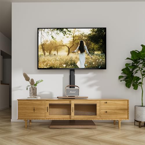 undefined FORGING MOUNT テレビスタンド 隠しキャスター付き 壁寄せテレビスタンド 26~65インチ対応 耐荷重40kg TVスタンド キャスター付き 自立式 壁寄せ ハイタイプ 棚板付きテレビ台 VESA規格400×400mm 高さ調節 左右首振り 家用/業務用 ウォルナット の商品画像 6