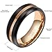 Greenpod 8mm Tungsten Carbide Ring for Men Black Matte Finish Rose Gold Plated Thin Groove Engraved I Love You Comfort Fit Size 9