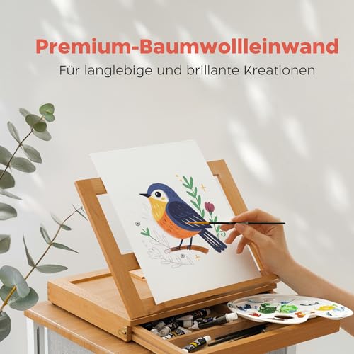Zenacolor Leinwand Zum Bemalen 24x30cm (10 Stück) - Leinwände Set 280 g/m² 100% Baumwolle - Für Acrylfarbe, Ölmalerei, Gouache