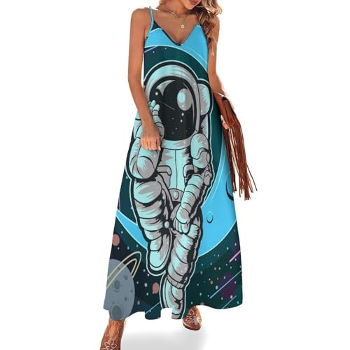 Robe longue été sans manches pour femme | Robe longue de plage fluide chic