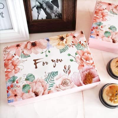 20pcs Big Blue Flower Birds Decoration Bakery Package Dessert Candy Cookie Cake Packing Box Gift Boxes Supply Favors (23X16X5.2cm12)