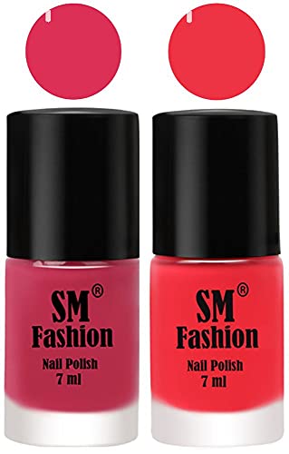 Image of Long Lasting Nail Polish | Nail Paint Combo 7 ml Each) - Set of 2 Dusty Pink-Rose Pink