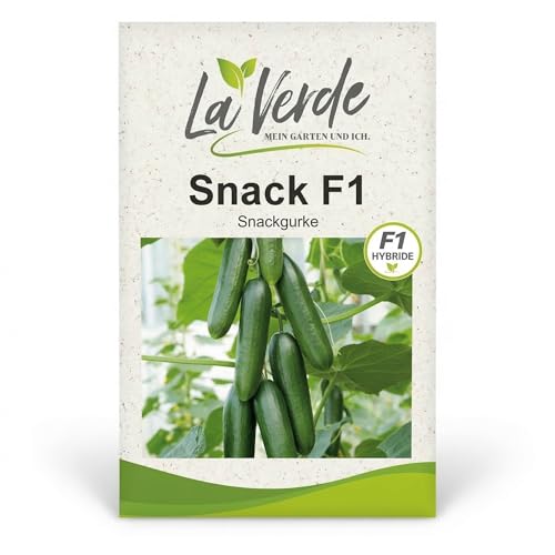 La Verde MEIN GARTEN UND ICH. Snack F1 Gurkensamen für ca. 8 Pflanzen, knackige Minigurke mit aromatischem Geschmack, Saatgut ohne Gentechnik