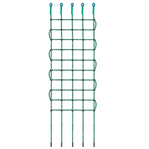 Green Rope Climbing Ladder - Indoor Climbing Net, Outdoor Cargo Webbing Net, 100% Polyester Fiber Rope Ladder, with Installation Drill Bit and Binding Rope. (Set1: 4V * 8H (73
