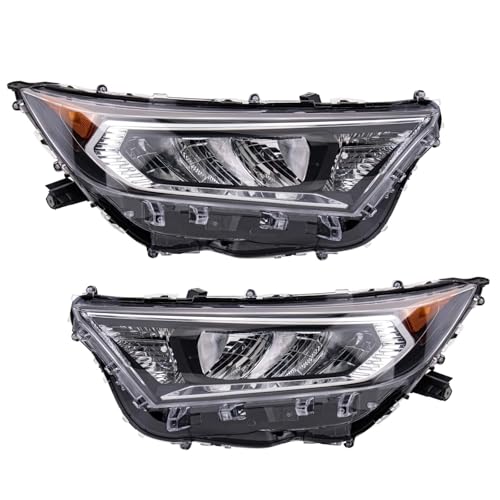 Image of TRQ 2 Piece Headlight Assembly Set Driver & Passenger Side Compatible with Toyota Rav4 Adventure Limited XLE XLE Premium 2019-2021 TRD Off-Road 2020-2021 Japan Built TO2518201 TO2519201