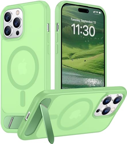 Image of Magnetic Compatible with iPhone 14 Pro Case, [Built-in Invisible Kickstand][Compatible with MagSafe] [Military Grade Shockproof] Slim Translucent Matte Phone Case for iPhone 14 Pro 6.1 inch