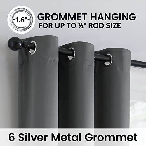 Image of SimpleHome Grey 100% Blackout Curtains Room Darkening Living Room 63 Inch