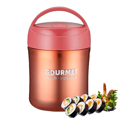 Xistuoz - Tarro de alimentos aislado al vacío (500 ml, aislado al vacío) para almuerzos fríos y calientes, 500 ml, con tapa con asa, envases de vacío para alimentos calientes y fríos, sopas