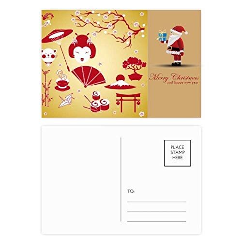 Cartes postales sushis Père Noël japonais lot cadeau pour passionnés de culture nipponne