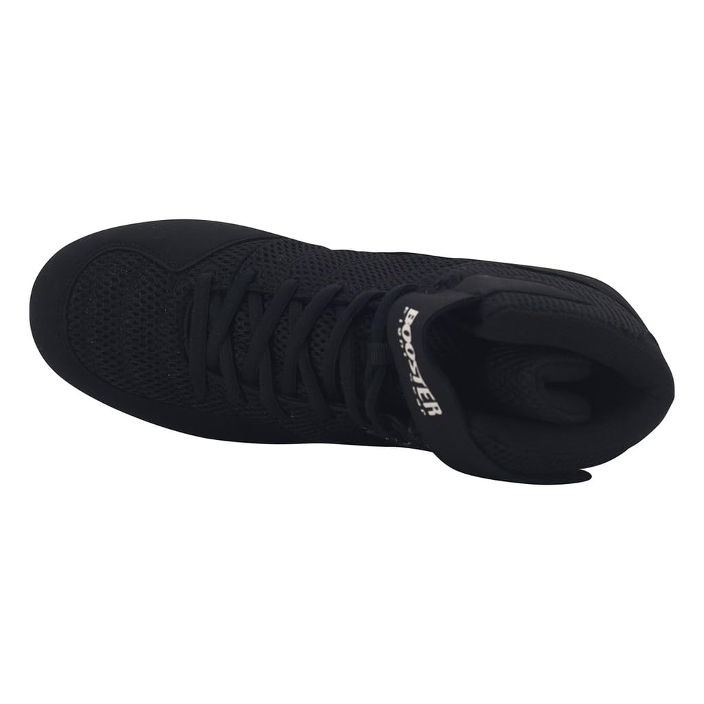 Booster BCS Chaussures de Boxe Noires – Bottes de Boxe légères pour la Boxe, Le Kickboxing et l'entraînement, offrant Une adhérence optimale