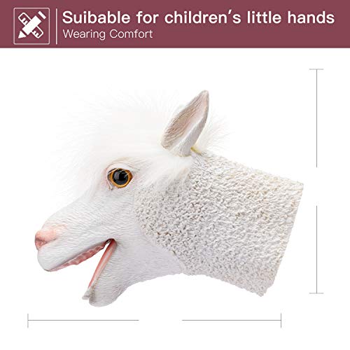 Yolococa Alpaca Hand Puppet Realistic Latex Soft Animal Toy Storytelling Role Play Party Supplies for Kids