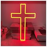 Lámpara de señalización Letrero De Neón LED Con Forma De Cruz, Jesús, Decoración De Pared Para El Hogar, Club De La Santa Cruz, Fiestas De Bodas 37x26.5cm(C)