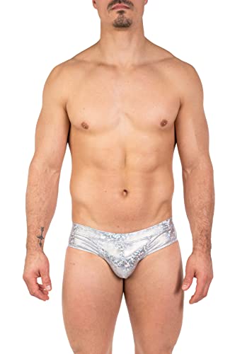 Gary Majdell Sport - Gary Majdell Sport Men's Hot Prints Cheeky Brief Bikini Swimsuit - Silver Ice, Medium - Best Deal on Amazon